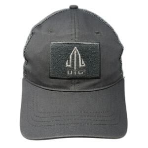 UTG Baseball Cap Gray One Size Mesh Back Tactical Logo Patch Strapback Hat